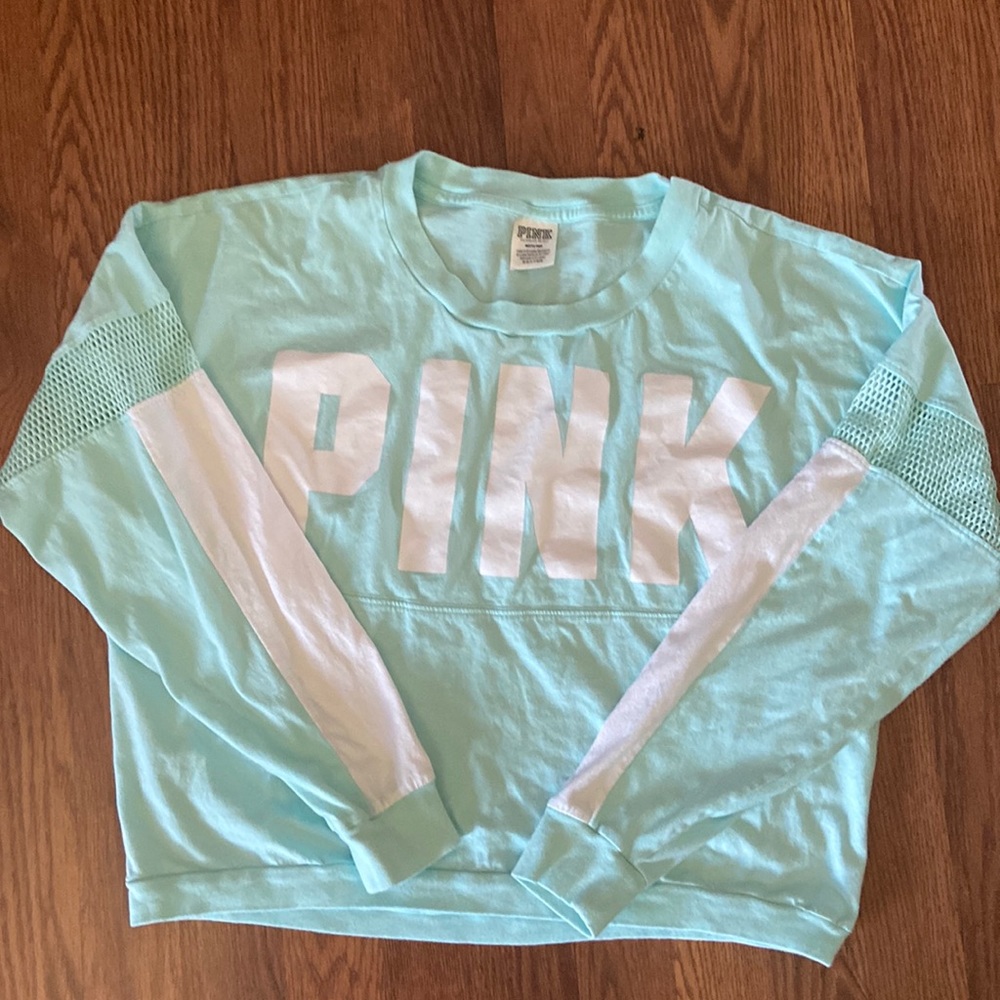 Women’s size medium teal in color longsleeved T-shirt PINK brand